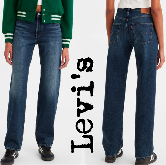 Levi's Denim - Levi's 501 Mid Rise Medium Wash Distressed 100% Cotton Rigid Denim Jeans Size 26